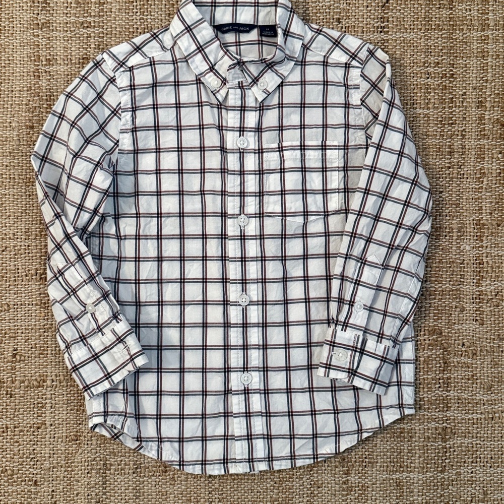 Janie and Jack Plaid Button Down Shirt 2T - Picture 2 of 6